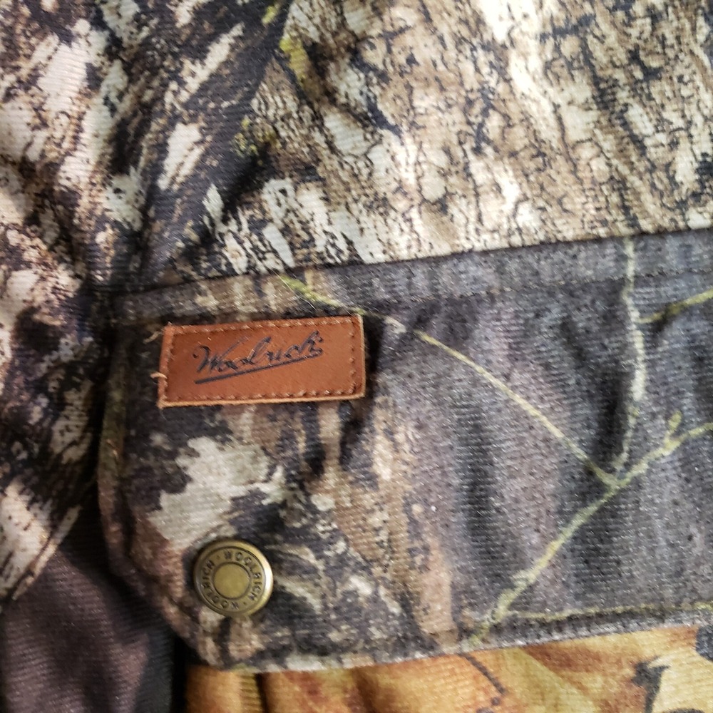 Woolrich Camo Jacket Mens L Long Sleeve Detachable Hood Mossy Oak Breakup Zip Up - Picture 11 of 12